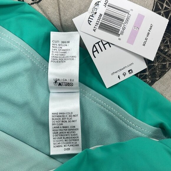 Athena Solid High Waist Ruched Bikini Bottoms - Picture 6 of 8